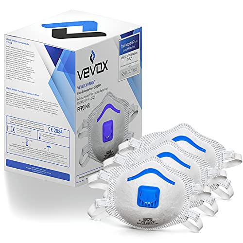 VEVOX® Mascarillas FFP3 FFP2 - elegir entre ffp3 y ffp2Caja de 5, 10 o 20 - con sellado comfort plus - máscara facial ffp 3 con válvula - Mascarillas Homologadas - Certificado CE