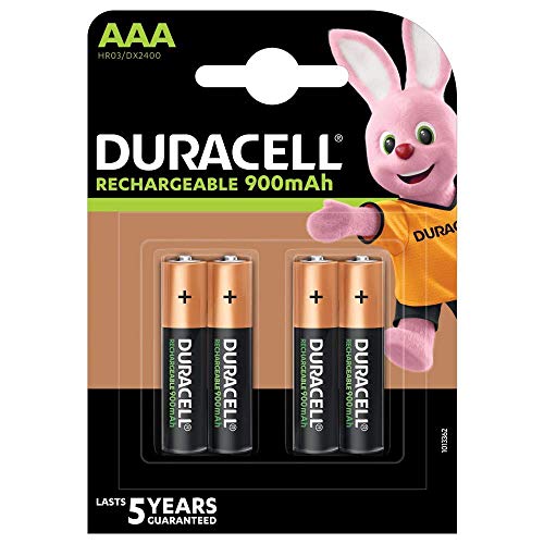 Duracell 0394203822 - Pilas recargables StayCharge AAA (pack de 4 pilas), 900mAh