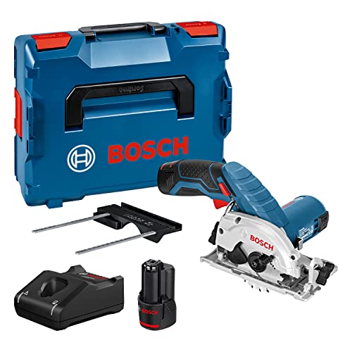 Bosch Professional Ingletadora telescópica a batería, Azul, con 2x3.0Ah baterías plus cargador